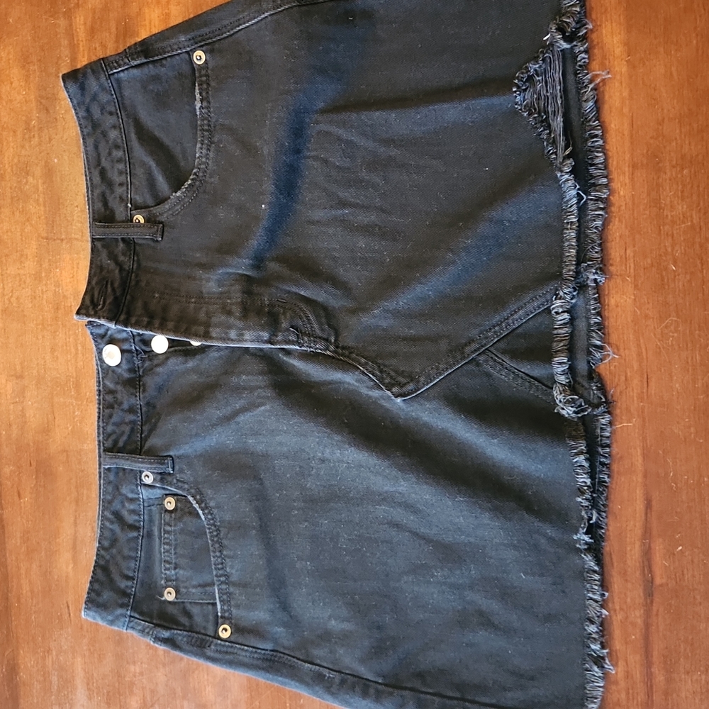 American Eagle black Jean skirt size 14 long